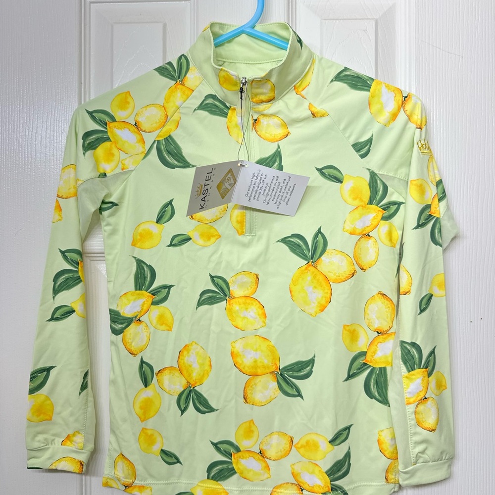 Kastel Denmark Youth Lemon Print Sun Shirt - Yellow & Green. Youth Small
